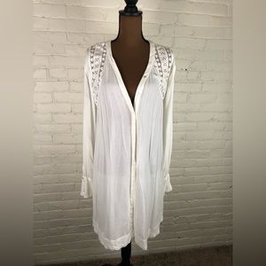 Free People Oversized Tunic Shirt Dress Beach Coverup Women’s Size Medium